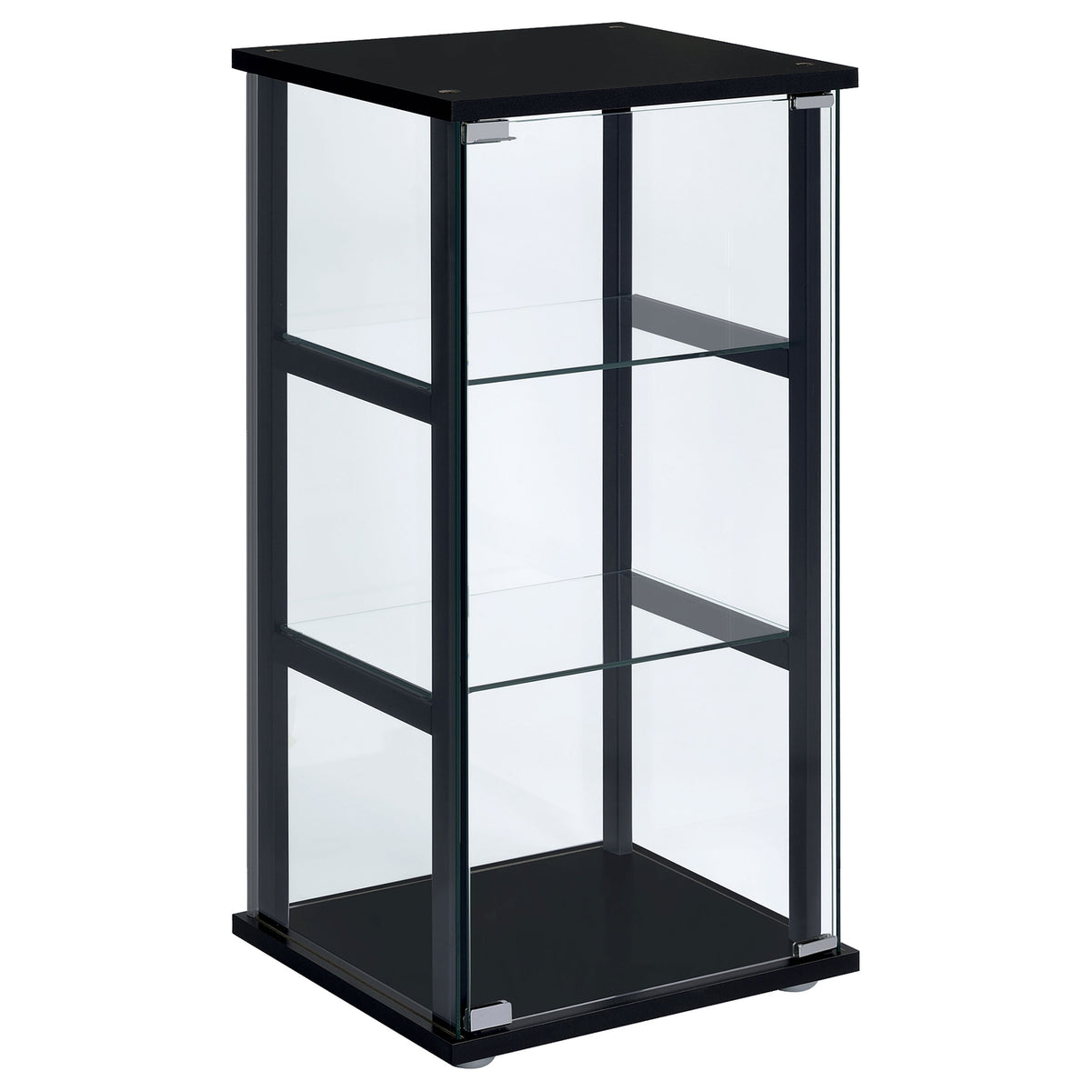 Cyclamen 3-Shelf Glass Curio Cabinet - 