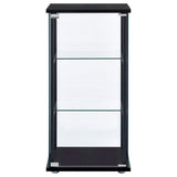 Cyclamen 3-Shelf Glass Curio Cabinet - Compact Black Display Case with Push-to-Open Door – view 3