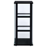 Cyclamen 3-Shelf Glass Curio Cabinet - Compact Black Display Case with Push-to-Open Door – view 5