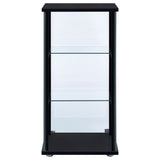 Cyclamen 3-Shelf Glass Curio Cabinet - Compact Black Display Case with Push-to-Open Door – view 6
