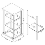 Cyclamen 3-Shelf Glass Curio Cabinet - Compact Black Display Case with Push-to-Open Door – view 11