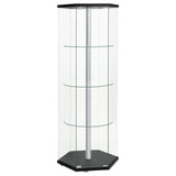 Zahavah Hexagonal Glass Curio Cabinet