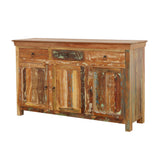 Harper 3-Door, 3-Drawer Accent Cabinet - Handcrafted Solid Reclaimed Wood with Black Ring Pulls – view 4