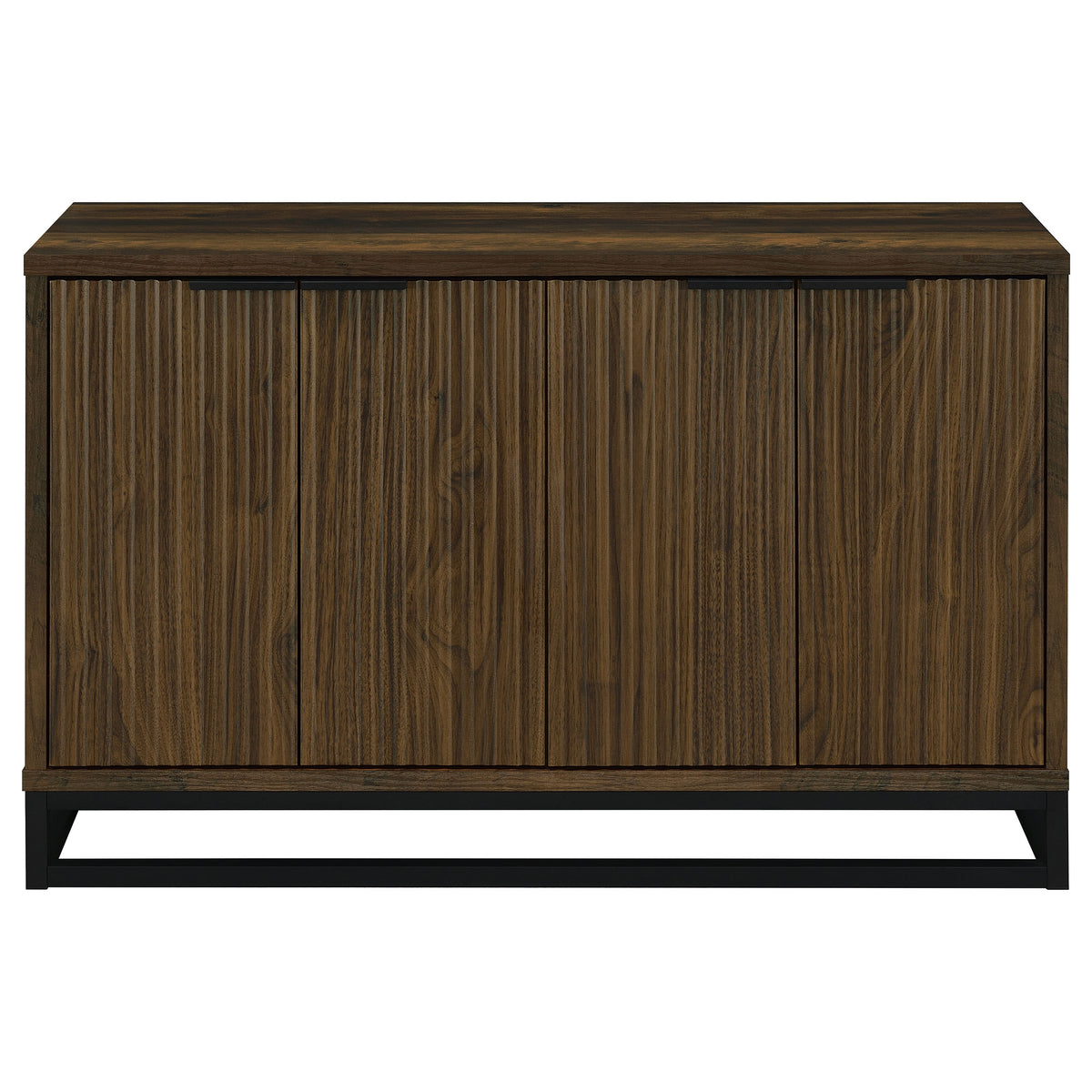 Ryatt 4-Door Fluted Accent Cabinet - Dark Pine with Black Metal Base – view 4