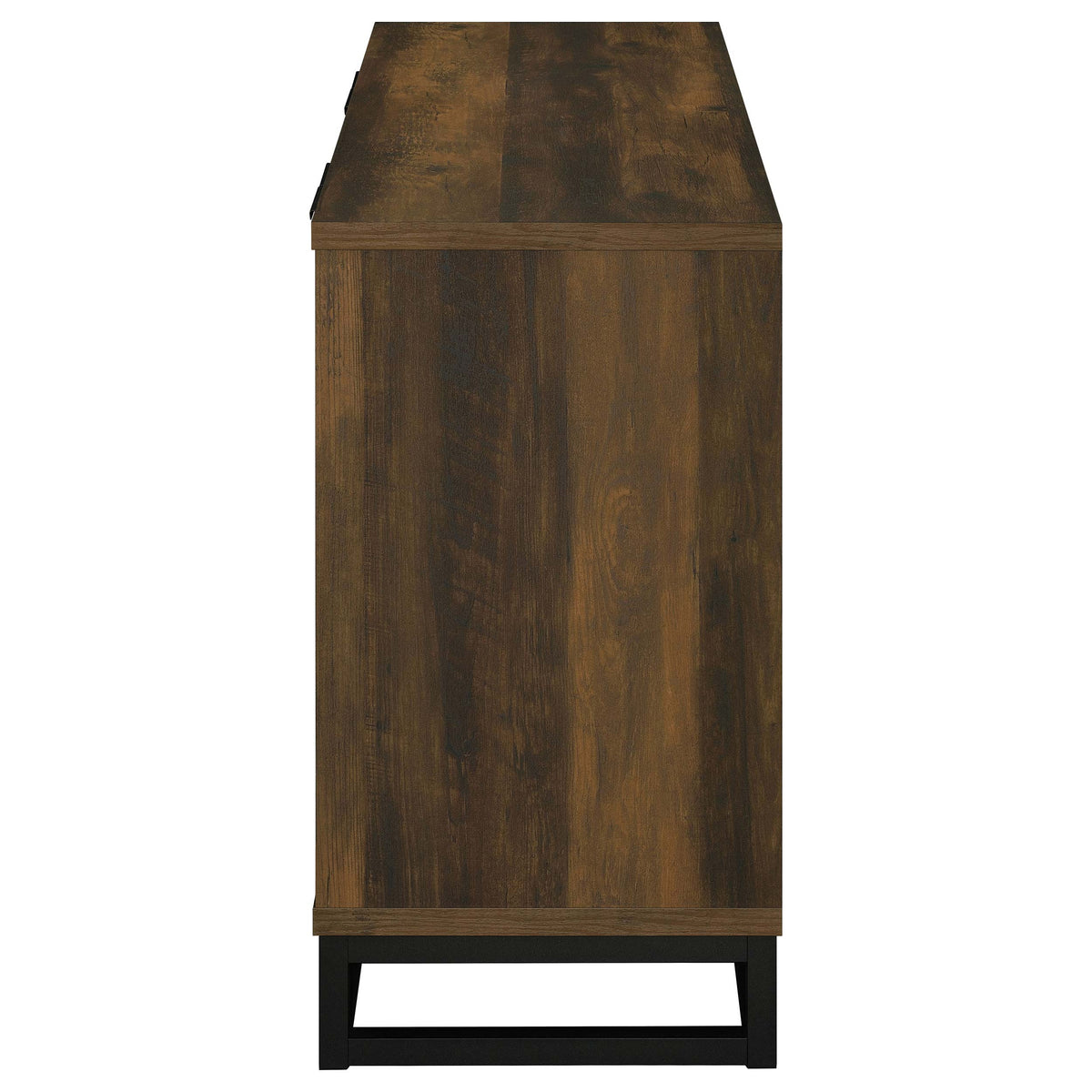 Ryatt 4-Door Fluted Accent Cabinet - Dark Pine with Black Metal Base – view 6