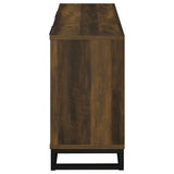 Ryatt 4-Door Fluted Accent Cabinet - Dark Pine with Black Metal Base – view 6