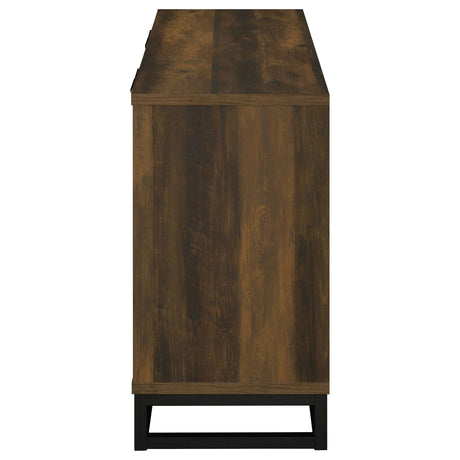 Ryatt 4-Door Fluted Accent Cabinet - Dark Pine with Black Metal Base – view 6
