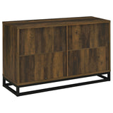 Ryatt 4-Door Fluted Accent Cabinet - Dark Pine with Black Metal Base – view 7