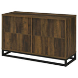 Ryatt 4-Door Fluted Accent Cabinet - Dark Pine with Black Metal Base – view 9