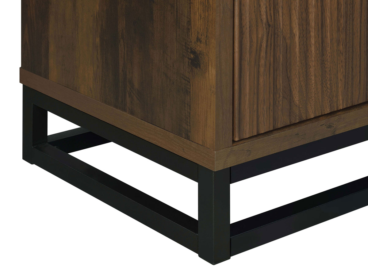 Ryatt 4-Door Fluted Accent Cabinet - Dark Pine with Black Metal Base – view 11