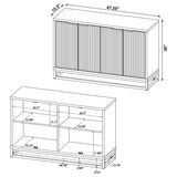 Ryatt 4-Door Fluted Accent Cabinet - Dark Pine with Black Metal Base – view 13