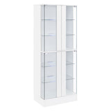 Cabra 4-Door LED Curio Display Cabinet - Tempered Glass with 6 Tiers in White High Gloss – view 4