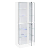 Cabra 4-Door LED Curio Display Cabinet - Tempered Glass with 6 Tiers in White High Gloss – view 5