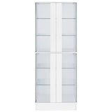 Cabra 4-Door LED Curio Display Cabinet - Tempered Glass with 6 Tiers in White High Gloss – view 6