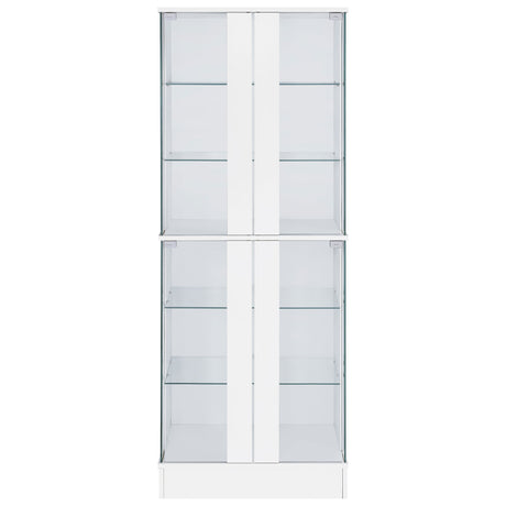 Cabra 4-Door LED Curio Display Cabinet - Tempered Glass with 6 Tiers in White High Gloss – view 6