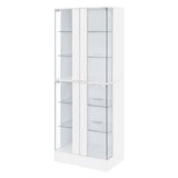 Cabra 4-Door LED Curio Display Cabinet - Tempered Glass with 6 Tiers in White High Gloss – view 7