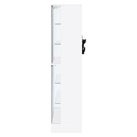 Cabra 4-Door LED Curio Display Cabinet - Tempered Glass with 6 Tiers in White High Gloss – view 8