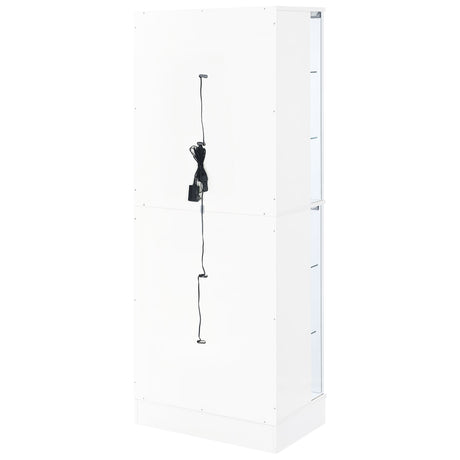 Cabra 4-Door LED Curio Display Cabinet - Tempered Glass with 6 Tiers in White High Gloss – view 11