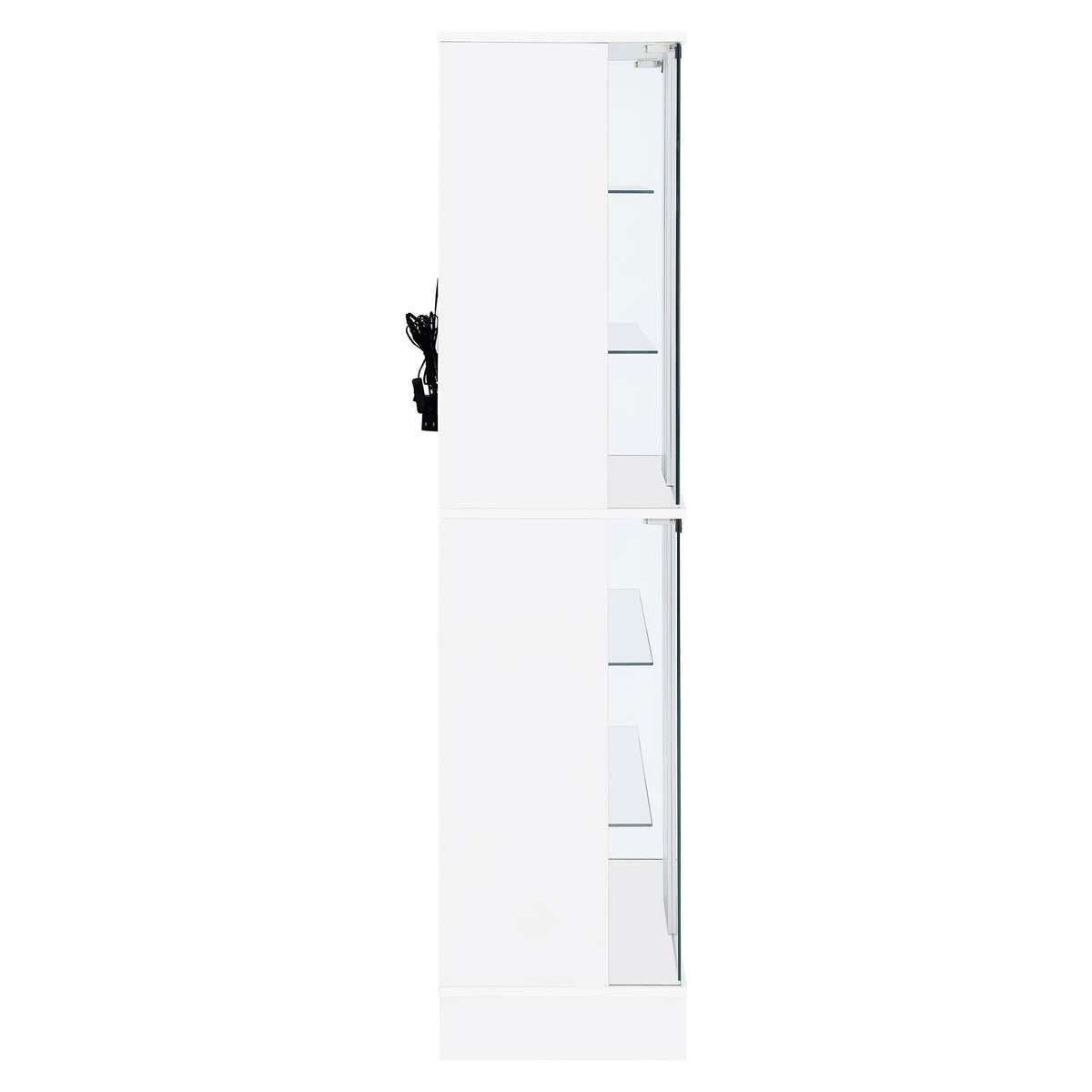 Cabra 4-Door LED Curio Display Cabinet - Tempered Glass with 6 Tiers in White High Gloss – view 12