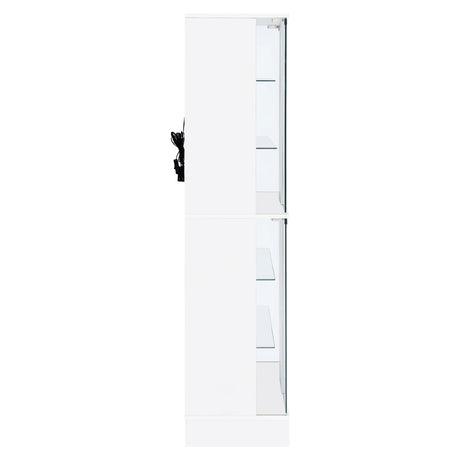 Cabra 4-Door LED Curio Display Cabinet - Tempered Glass with 6 Tiers in White High Gloss – view 12