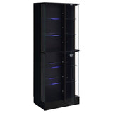 Cabra LED Curio Cabinet - 4-Door Glass Display with 6 Tiers in Black High Gloss – view 5