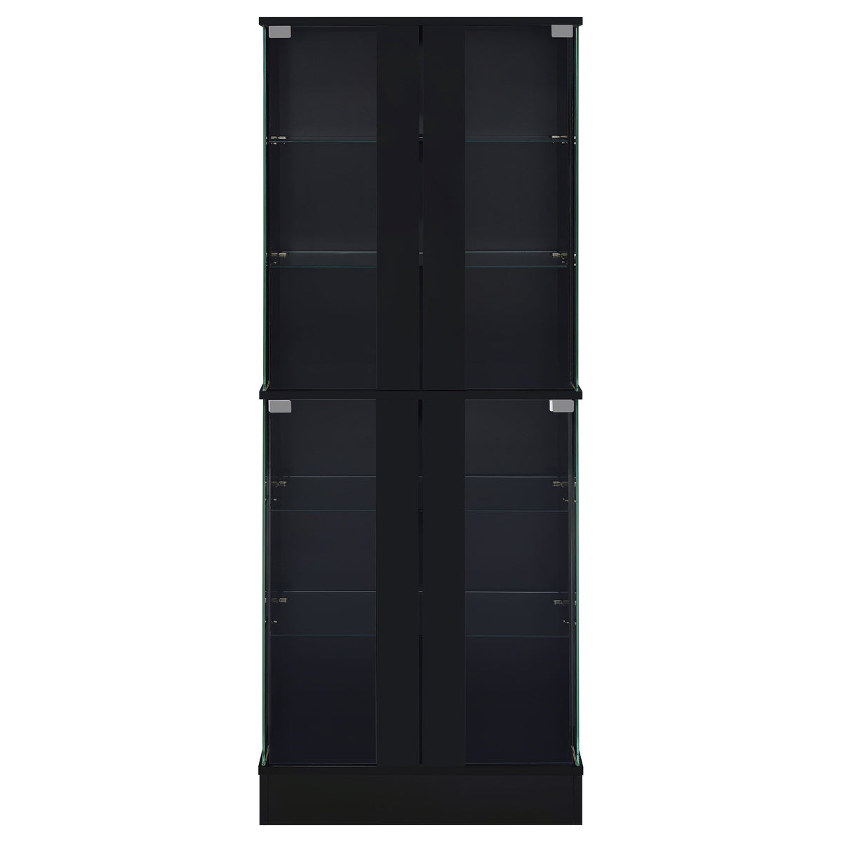 Cabra LED Curio Cabinet - 4-Door Glass Display with 6 Tiers in Black High Gloss – view 6