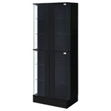 Cabra LED Curio Cabinet - 4-Door Glass Display with 6 Tiers in Black High Gloss – view 7