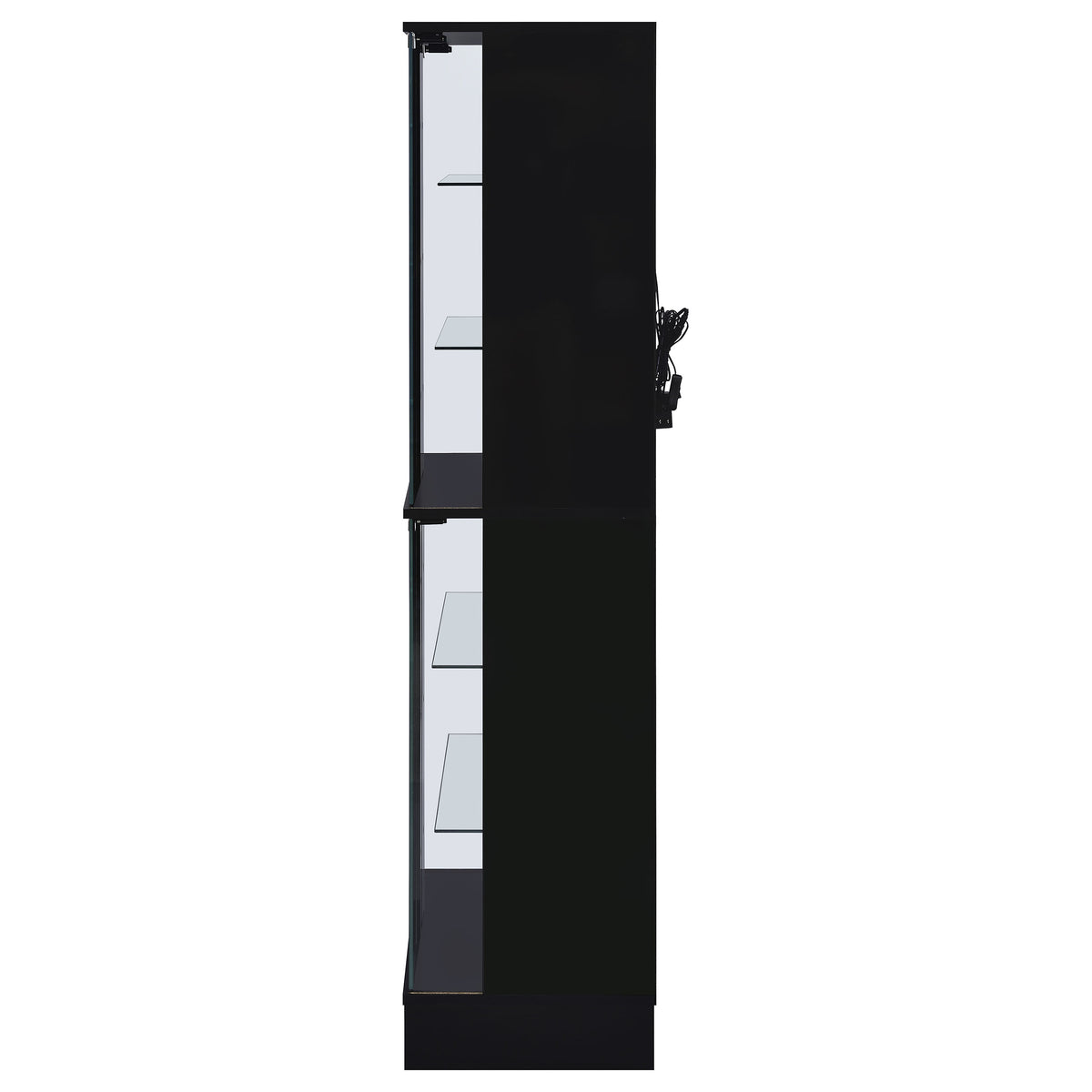 Cabra LED Curio Cabinet - 4-Door Glass Display with 6 Tiers in Black High Gloss – view 8