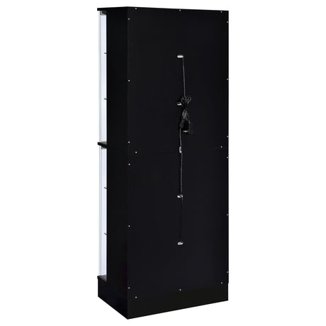 Cabra LED Curio Cabinet - 4-Door Glass Display with 6 Tiers in Black High Gloss – view 9