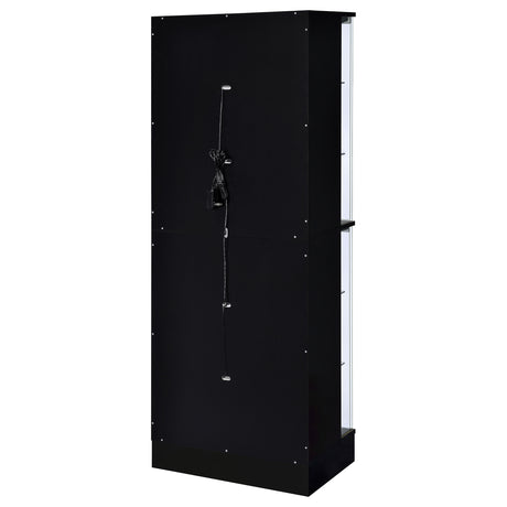 Cabra LED Curio Cabinet - 4-Door Glass Display with 6 Tiers in Black High Gloss – view 11
