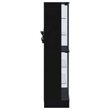 Cabra LED Curio Cabinet - 4-Door Glass Display with 6 Tiers in Black High Gloss – view 12