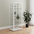 Aero Glass Curio Display Cabinet with Lighting - Modern White with Rounded Corners – view 1