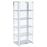 Aero Glass Curio Display Cabinet with Lighting - Modern White with Rounded Corners – view 4