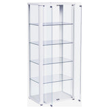 Aero Glass Curio Display Cabinet with Lighting - Modern White with Rounded Corners – view 5