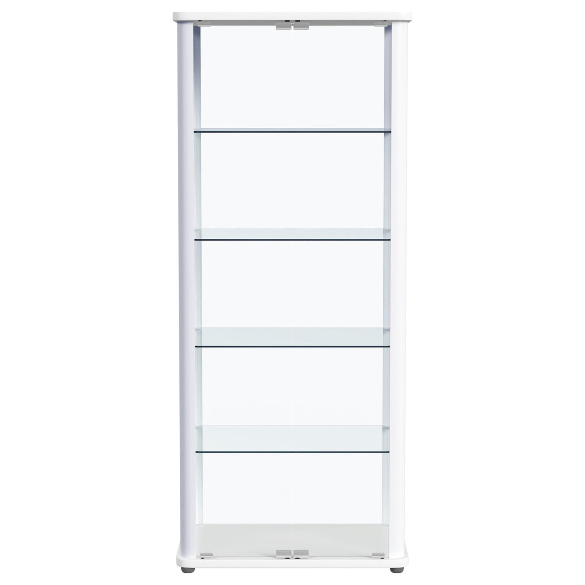 Aero Glass Curio Display Cabinet with Lighting - Modern White with Rounded Corners – view 6