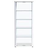 Aero Glass Curio Display Cabinet with Lighting - Modern White with Rounded Corners – view 6