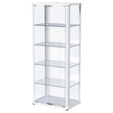 Aero Glass Curio Display Cabinet with Lighting - Modern White with Rounded Corners – view 7