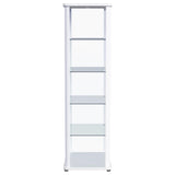 Aero Glass Curio Display Cabinet with Lighting - Modern White with Rounded Corners – view 8