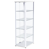 Aero Glass Curio Display Cabinet with Lighting - Modern White with Rounded Corners – view 9