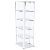 Aero Glass Curio Display Cabinet with Lighting - Modern White with Rounded Corners – view 10