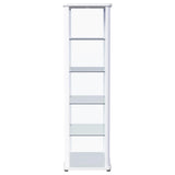 Aero Glass Curio Display Cabinet with Lighting - Modern White with Rounded Corners – view 11