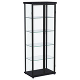 Aero 4-Shelf Glass Curio Cabinet with LED Lighting