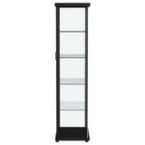 Aero 4-Shelf Glass Curio Cabinet with LED Lighting - Modern Black Display Cabinet with Rounded Corners – view 8