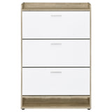 Denia 3-Tier Tilt-Out Shoe Cabinet with Open Shelf - Space-Saving Entryway Storage in White – view 5