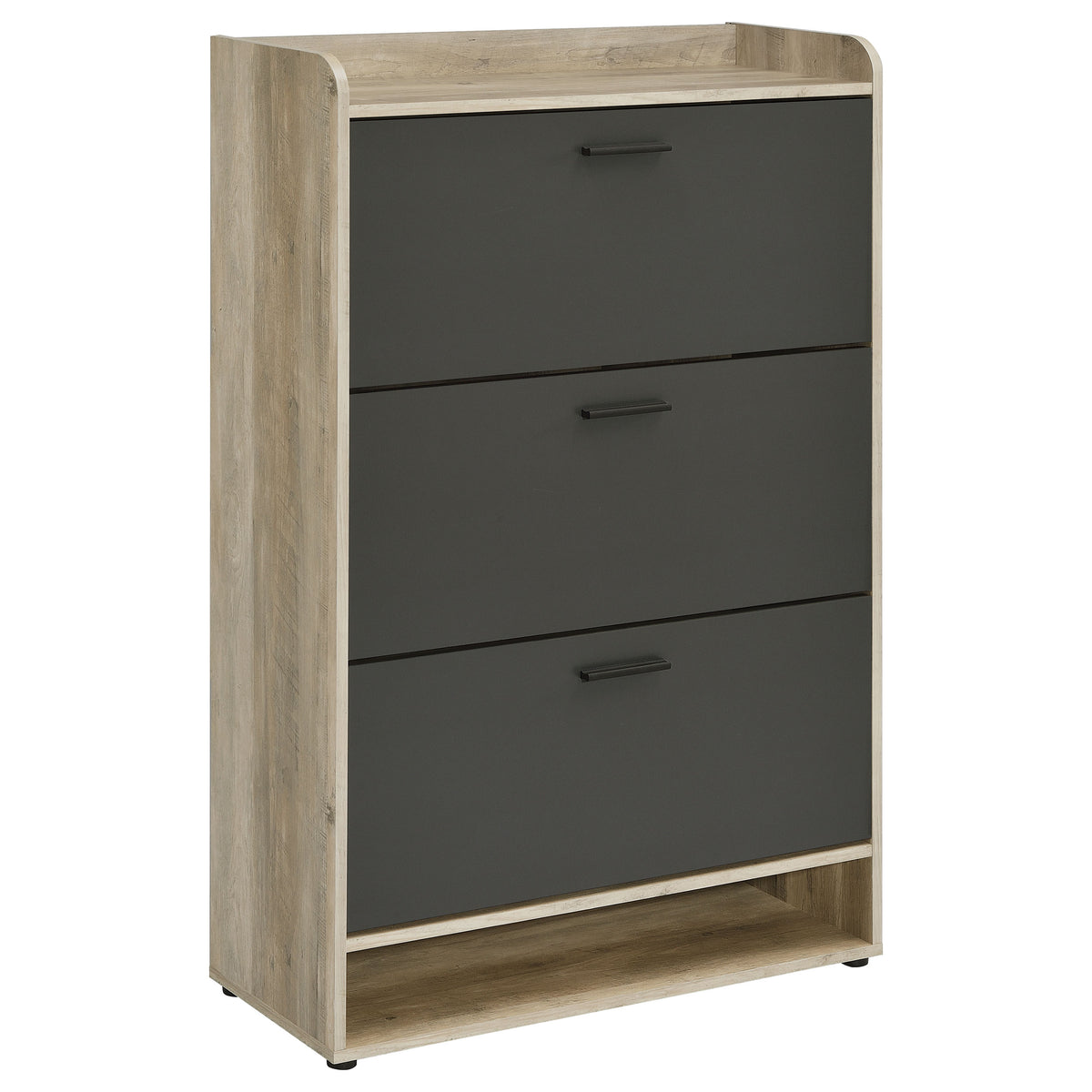 Denia 3-Tier Tilt-Out Shoe Cabinet with Open Lower Shelf - 