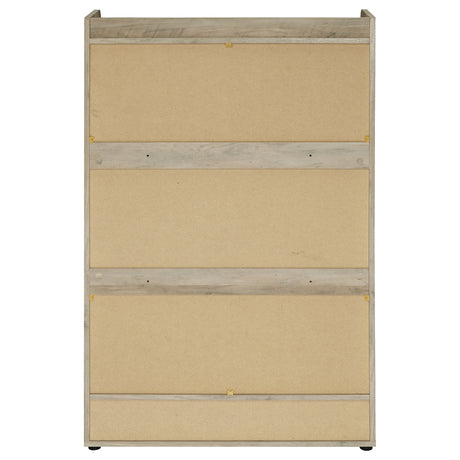 Denia 3-Tier Tilt-Out Shoe Cabinet with Open Lower Shelf - Slim Entryway Storage in Grey – view 9