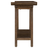 Ornelas 46" Solid Mango Wood Console Table with Slatted Shelf - Mid-Century Tray Top in Mango Brown – view 5
