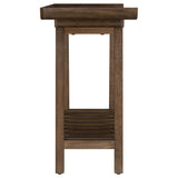 Ornelas 46" Solid Mango Wood Console Table with Slatted Shelf - Mid-Century Tray Top in Mango Brown – view 9