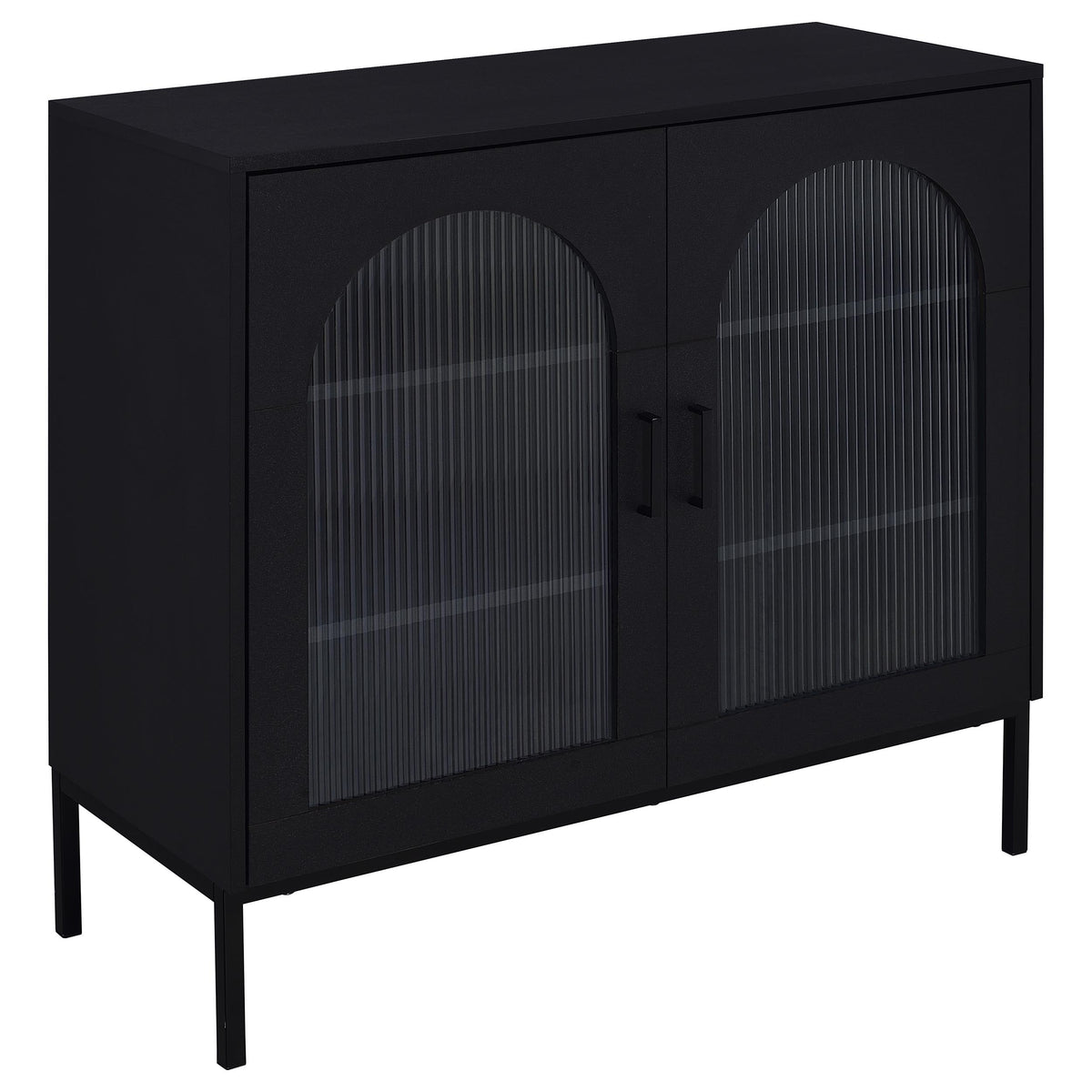 Jess Arched Fluted Glass 2-Door Accent Cabinet