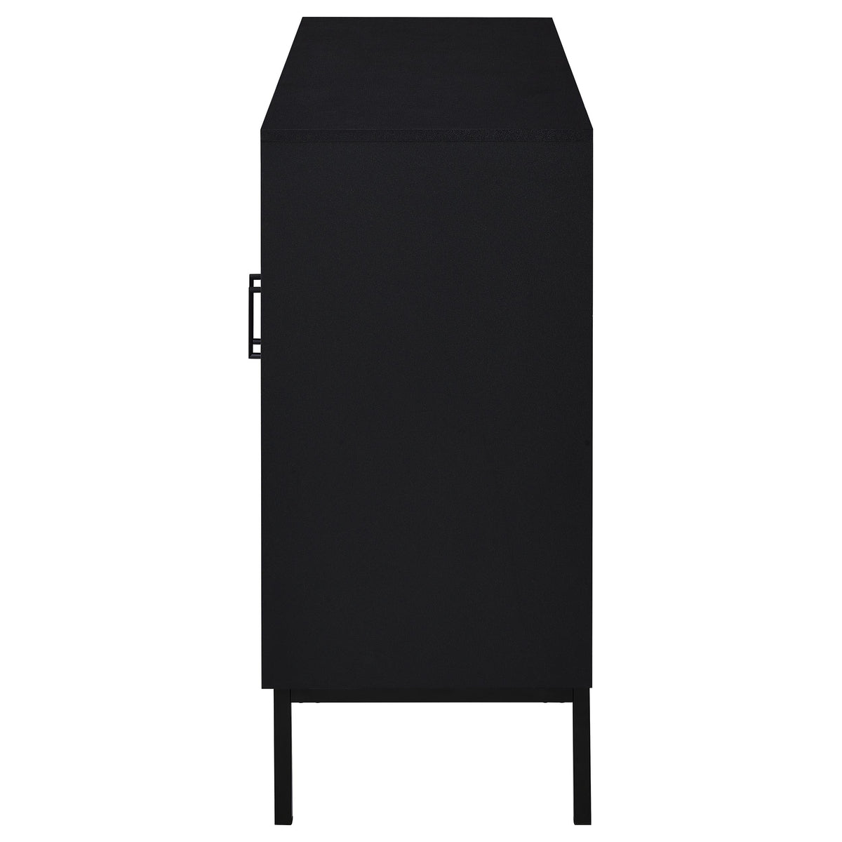 Jess Arched Fluted Glass 2-Door Accent Cabinet - Black with Slender Metal Legs – view 5